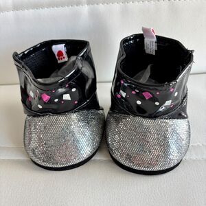 Build-A-Bear Silver Sparkle  Boots Shoes BAB Plush Accessory Teddy Bear Shoes